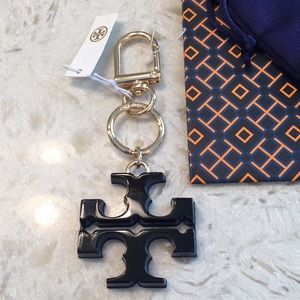 Tory Burch Resin Logo Key Fob or Bag Charm.